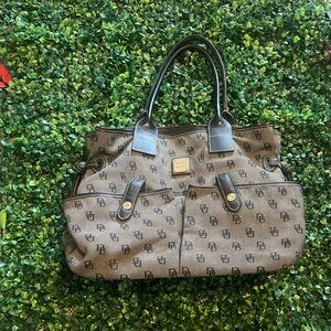 Dooney & Bourke Brown and Black Monogram Shoulder Bag